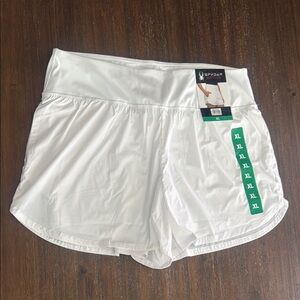 Spyder Active Shorts White Inner Compression Smooth Waistband Womens XL